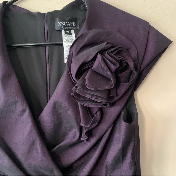 Xscape Dark Purple/Plum Sleeveless Cocktail Sheath Dress Size 10 - Picture 5 of 14